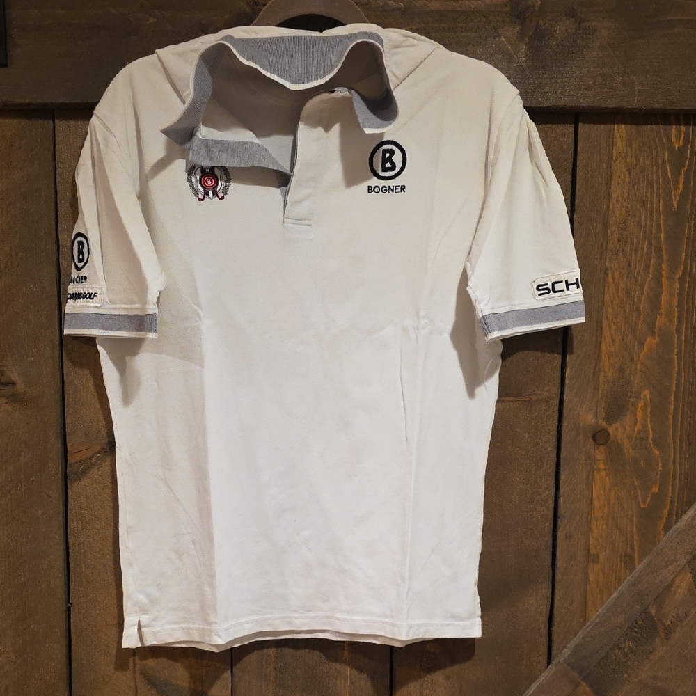 Bogner White Polo with Gray Trim